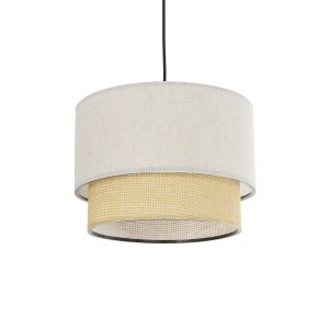 GLOBOSTAR® BIGGIE 204-0099 Μοντέρνο Κρεμαστό Φωτιστικό Οροφής με Ντουί 1 x E27 AC 220-240V IP20 - Μπεζ - Μ30 x Π30 x Υ26cm