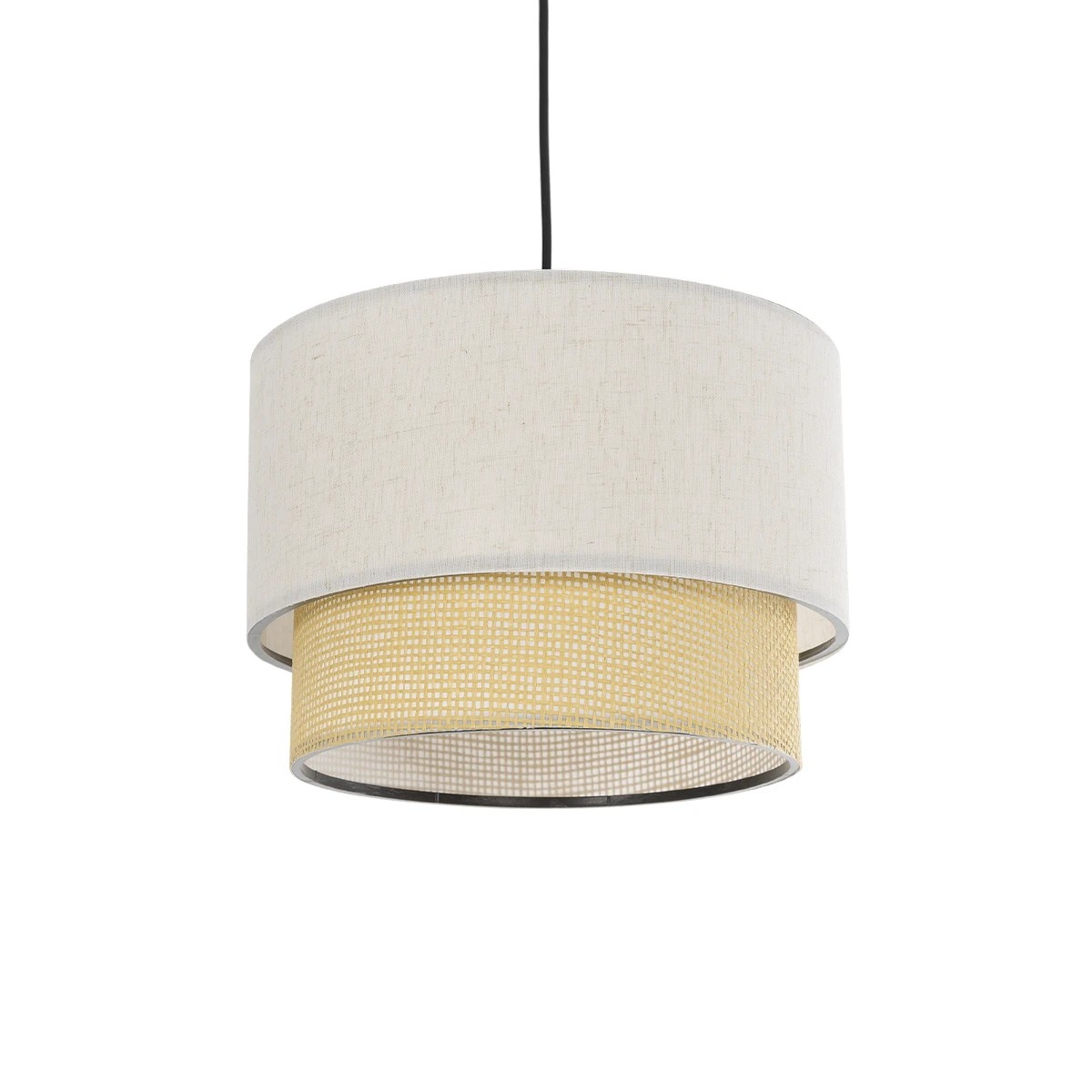 GLOBOSTAR® BIGGIE 204-0099 Μοντέρνο Κρεμαστό Φωτιστικό Οροφής με Ντουί 1 x E27 AC 220-240V IP20 - Μπεζ - Μ30 x Π30 x Υ26cm