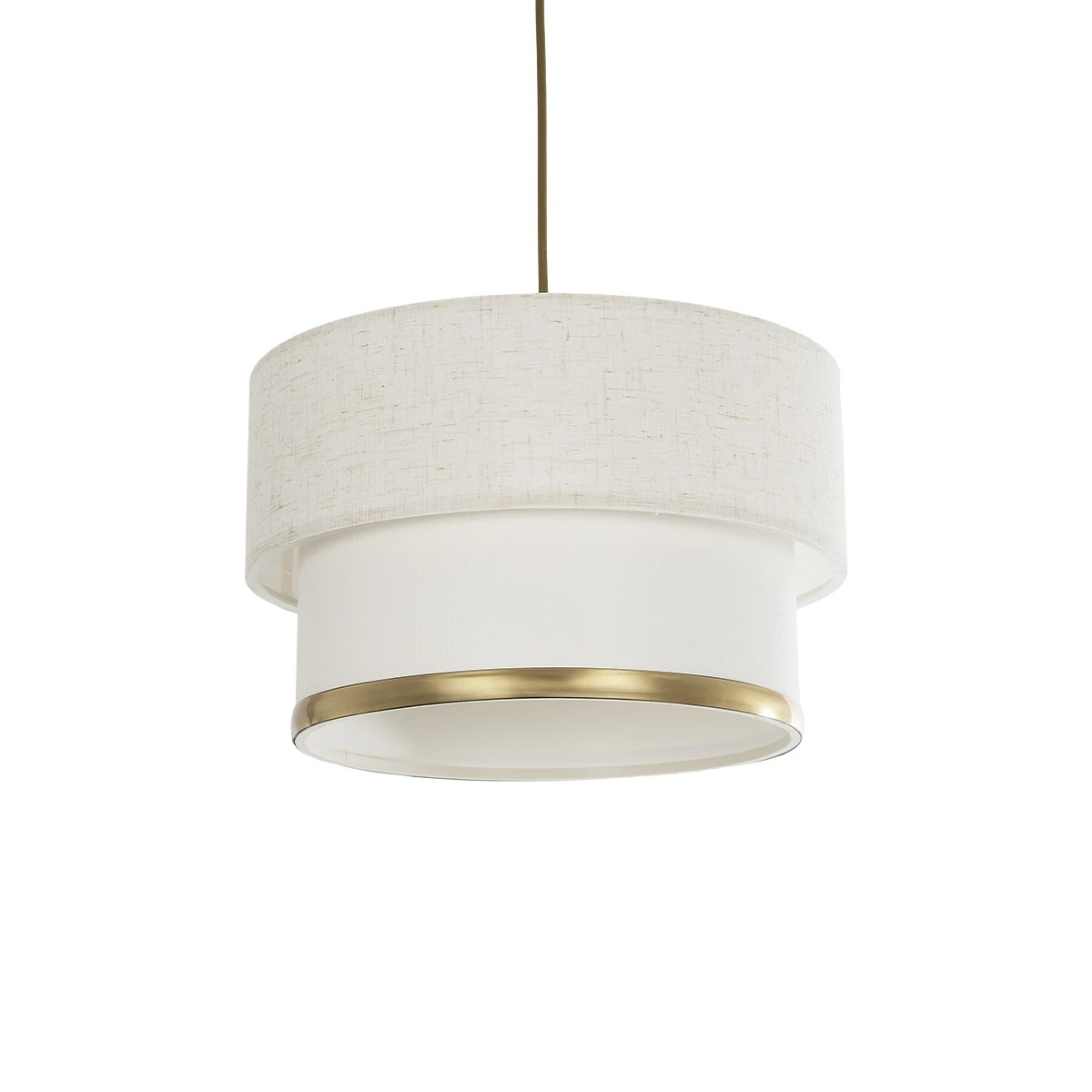 GLOBOSTAR® FOCUS 204-0100 Μοντέρνο Κρεμαστό Φωτιστικό Οροφής με Ντουί 1 x E27 AC 220-240V IP20 - Λευκό & Μπεζ - Μ30 x Π30 x Υ23cm