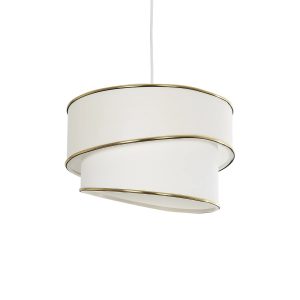 GLOBOSTAR® CYCLOP 204-0102 Μοντέρνο Κρεμαστό Φωτιστικό Οροφής με Ντουί 1 x E27 AC 220-240V IP20 - Μπεζ & Λευκό - Μ30 x Π30 x Υ24cm