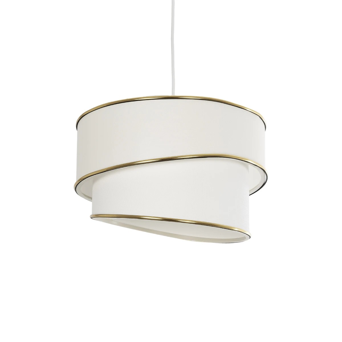 GLOBOSTAR® CYCLOP 204-0102 Μοντέρνο Κρεμαστό Φωτιστικό Οροφής με Ντουί 1 x E27 AC 220-240V IP20 - Μπεζ & Λευκό - Μ30 x Π30 x Υ24cm