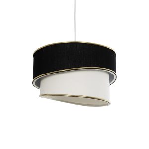 GLOBOSTAR® CYCLOP 204-0103 Μοντέρνο Κρεμαστό Φωτιστικό Οροφής με Ντουί 1 x E27 AC 220-240V IP20 - Μαύρο & Λευκό - Μ30 x Π30 x Υ24cm