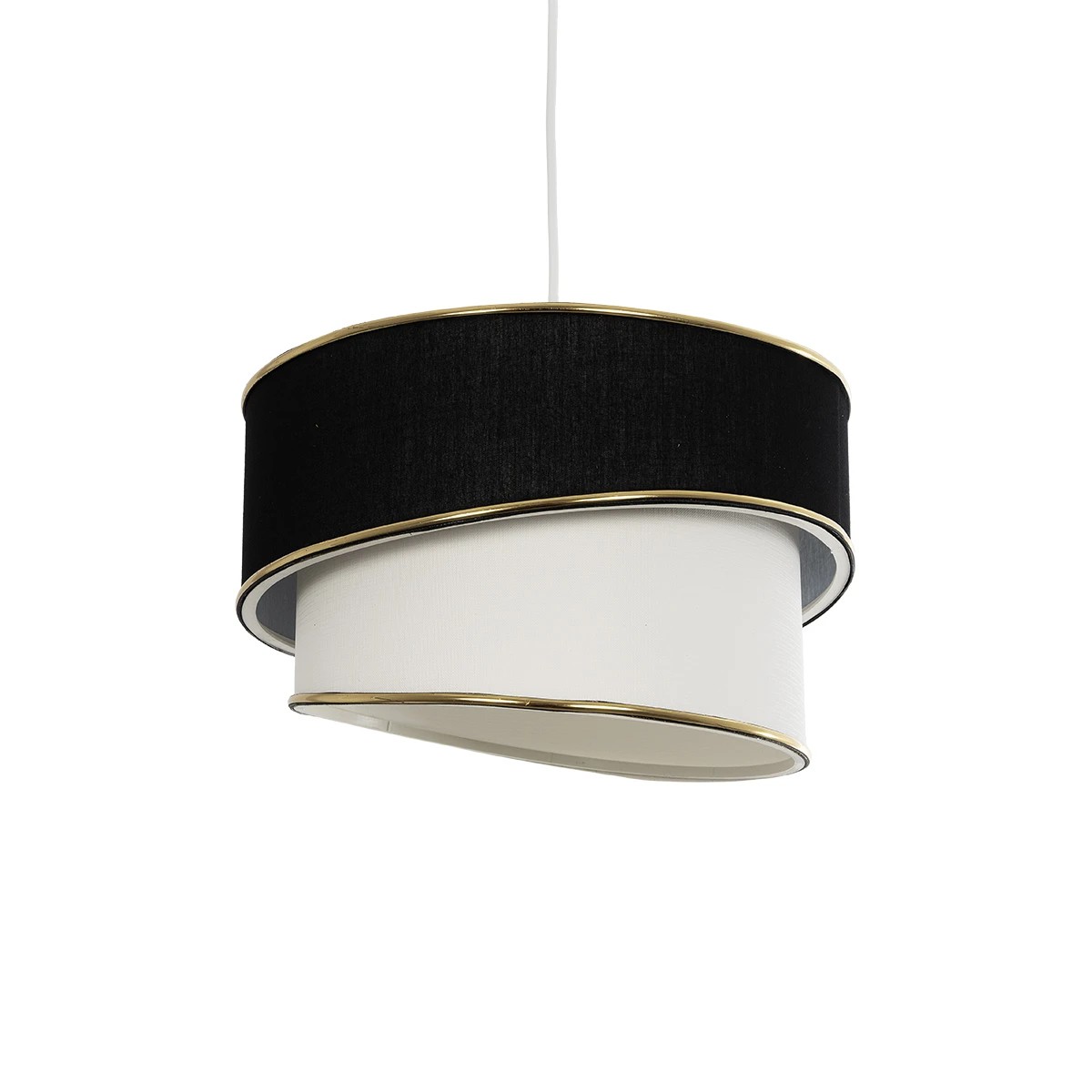 GLOBOSTAR® CYCLOP 204-0103 Μοντέρνο Κρεμαστό Φωτιστικό Οροφής με Ντουί 1 x E27 AC 220-240V IP20 - Μαύρο & Λευκό - Μ30 x Π30 x Υ24cm