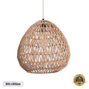 HOME GLOBOSTAR® JJENSON 00911 Boho Κρεμαστό Φωτιστικό Οροφής με Ντουί 1 x E27 AC 220-240V IP20 - Μπεζ - Μ35 x Π35 x Υ35cm
