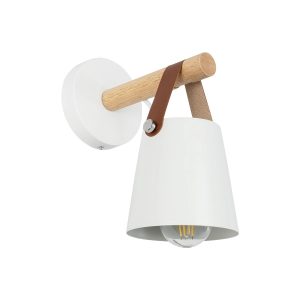HOME GLOBOSTAR® AMY 00946 Μοντέρνο Φωτιστικό Τοίχου - Απλίκα με Ντουί 1 x E27 AC 220-240V IP20 - Λευκό & Μπεζ - Μ13 x Π22 x Y25.5cm