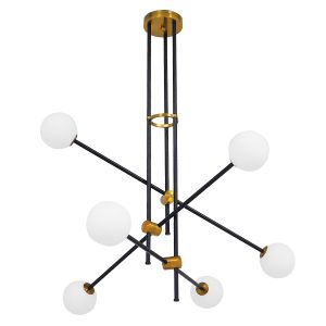 HOME GLOBOSTAR® VELVET 00994 Μοντέρνο Κρεμαστό Φωτιστικό Οροφής με Ντουί 6 x G9 AC 220-240V IP20 - Μαύρο