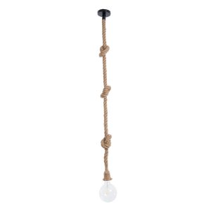 GLOBOSTAR® ROPE 01018 Boho Κρεμαστό Φωτιστικό Οροφής με Ντουί 1 x E27 AC 220-240V IP20 - Μπεζ - Μ3.5 x Π3.5 x Υ200cm