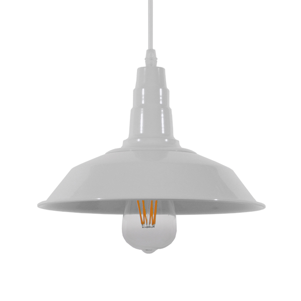 GLOBOSTAR® RAY 01044 Vintage Κρεμαστό Φωτιστικό Οροφής με Ντουί 1 x E27 AC 220-240V IP20 - Λευκό - Μ26 x Π26 x Υ25cm GloboStar® RAY 01044 Vintage Industrial Κρεμαστό Φωτιστικό Οροφής Μονόφωτο 1 x E27 Λευκό Μεταλλικό Καμπάνα Φ26 x Y25cm