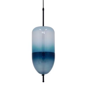 HOME GLOBOSTAR® TEARDROP 01504 Μοντέρνο Κρεμαστό Φωτιστικό Οροφής με Ντουί 3 x G4 AC 220-240V IP20 - Τιρκουάζ - Μ20 x Π20 x Υ65cm
