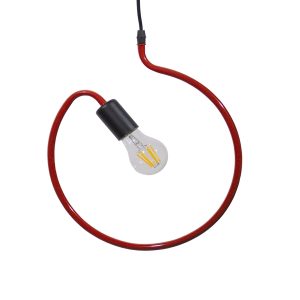 HOME GLOBOSTAR® LIBBY 01095-1 Παιδικό Κρεμαστό Φωτιστικό Οροφής με Ντουί 1 x E27 AC 220-240V IP20 - Κόκκινο - Μ28 x Π28 x Υ16cm