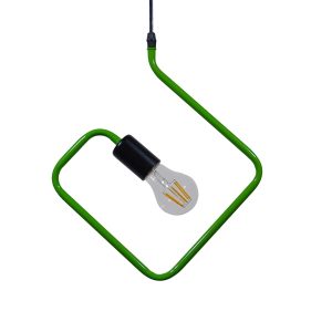 HOME GLOBOSTAR® LIBBY 01096-1 Παιδικό Κρεμαστό Φωτιστικό Οροφής με Ντουί 1 x E27 AC 220-240V IP20 - Πράσινο & Μαύρο - Μ31 x Π31 x Υ16cm