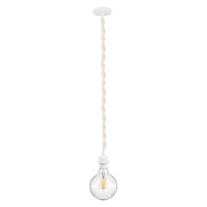HOME GLOBOSTAR® SHAQRA 36215 Μοντέρνο Κρεμαστό Φωτιστικό Οροφής με Ντουί 1 x E27 AC 220-240V IP20 - Μπεζ & Λευκό - Μ4 x Π4 x Υ110cm
