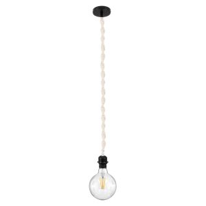 HOME GLOBOSTAR® SHAQRA 36216 Μοντέρνο Κρεμαστό Φωτιστικό Οροφής με Ντουί 1 x E27 AC 220-240V IP20 - Μπεζ & Μαύρο - Μ4 x Π4 x Υ110cm