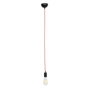 GLOBOSTAR® SUSPENS 90001 Μοντέρνο Κρεμαστό Φωτιστικό Οροφής με Ντουί 1 x E27 AC 220-240V IP20 - Μαύρο & Κόκιννο - Μ4 x Π4 x Υ110cm