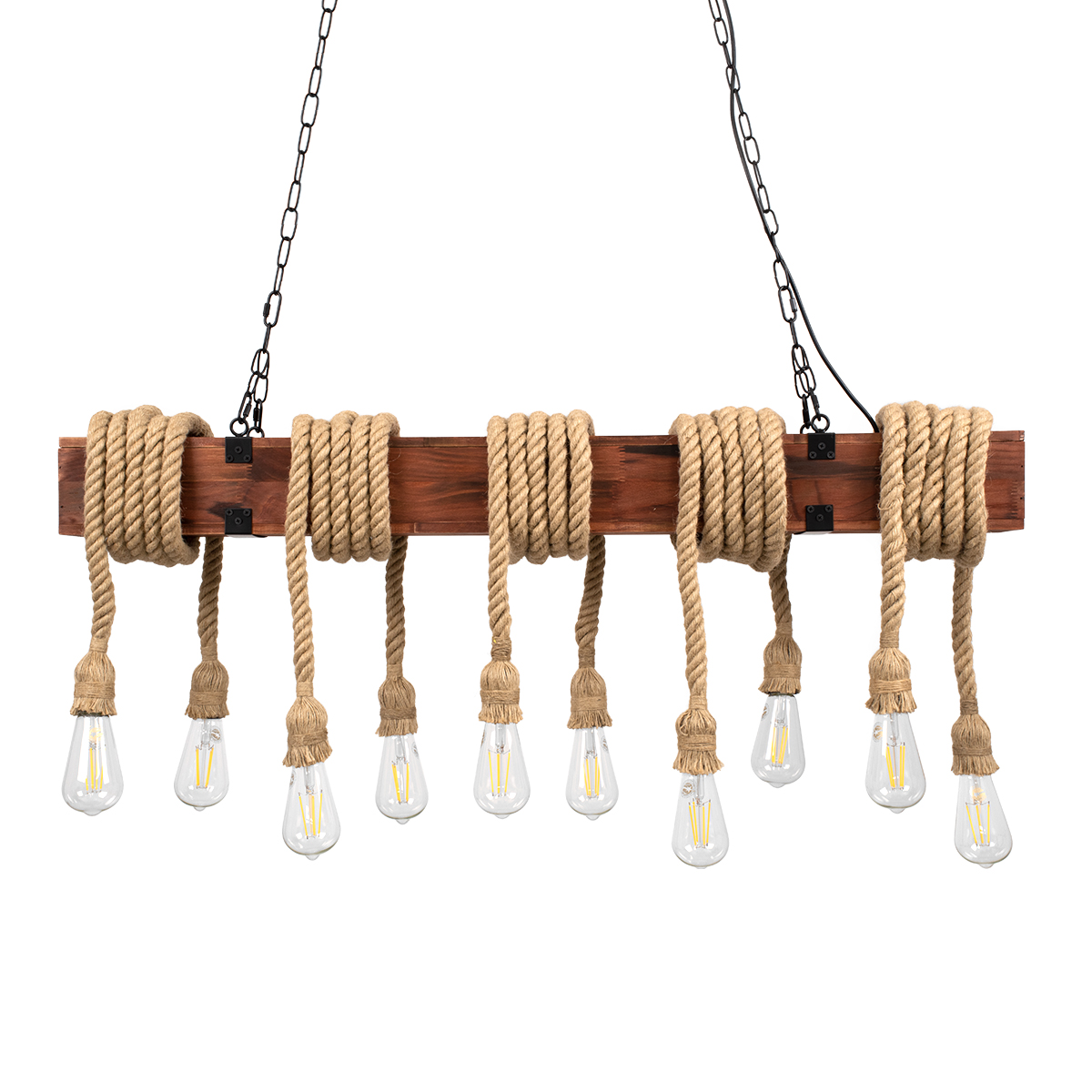 GLOBOSTAR® VIKING 00607 Vintage Κρεμαστό Φωτιστικό Οροφής με Ντουί 10 x E27 AC 220-240V IP20 - Καφε & Μπεζ - Μ108 x Π11 x Υ220cm GLOBOSTAR® VIKING 00607 Vintage Κρεμαστό Φωτιστικό Οροφής με Ντουί 10 x E27 AC 220-240V IP20 - Καφε & Μπεζ - Μ108 x Π11 x Υ220cm