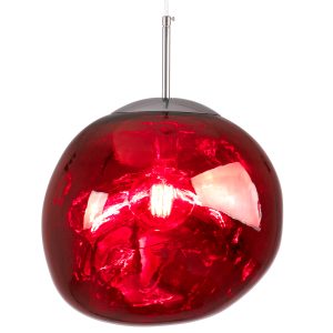 GLOBOSTAR® DIXAR 00763 Μοντέρνο Κρεμαστό Φωτιστικό Οροφής με Ντουί 1 x E27 AC 220-240V IP20 - Κόκκινο - Μ36 x Π36 x Υ45cm