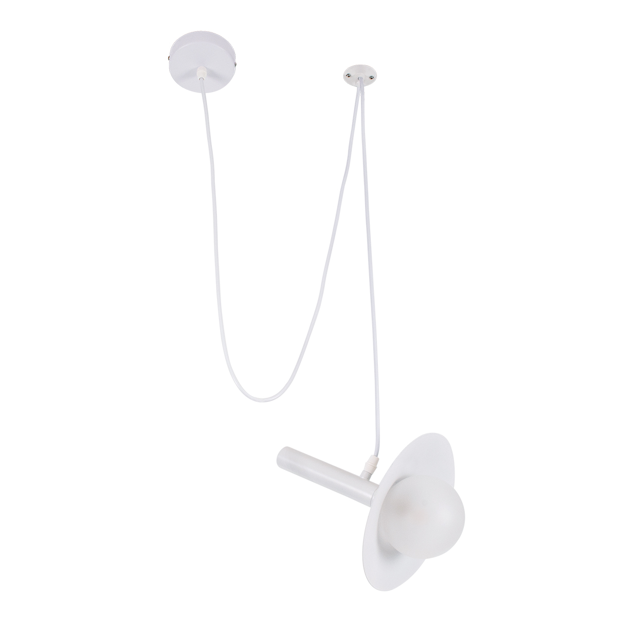 GloboStar® CELEST 00790 Μοντέρνο Κρεμαστό Φωτιστικό Ανάρτηση Μονόφωτο 1 x G9 IP20 Λευκό Μέταλλο με Λευκό Γυαλί - Μ20 x Π20 x Υ26.5cm