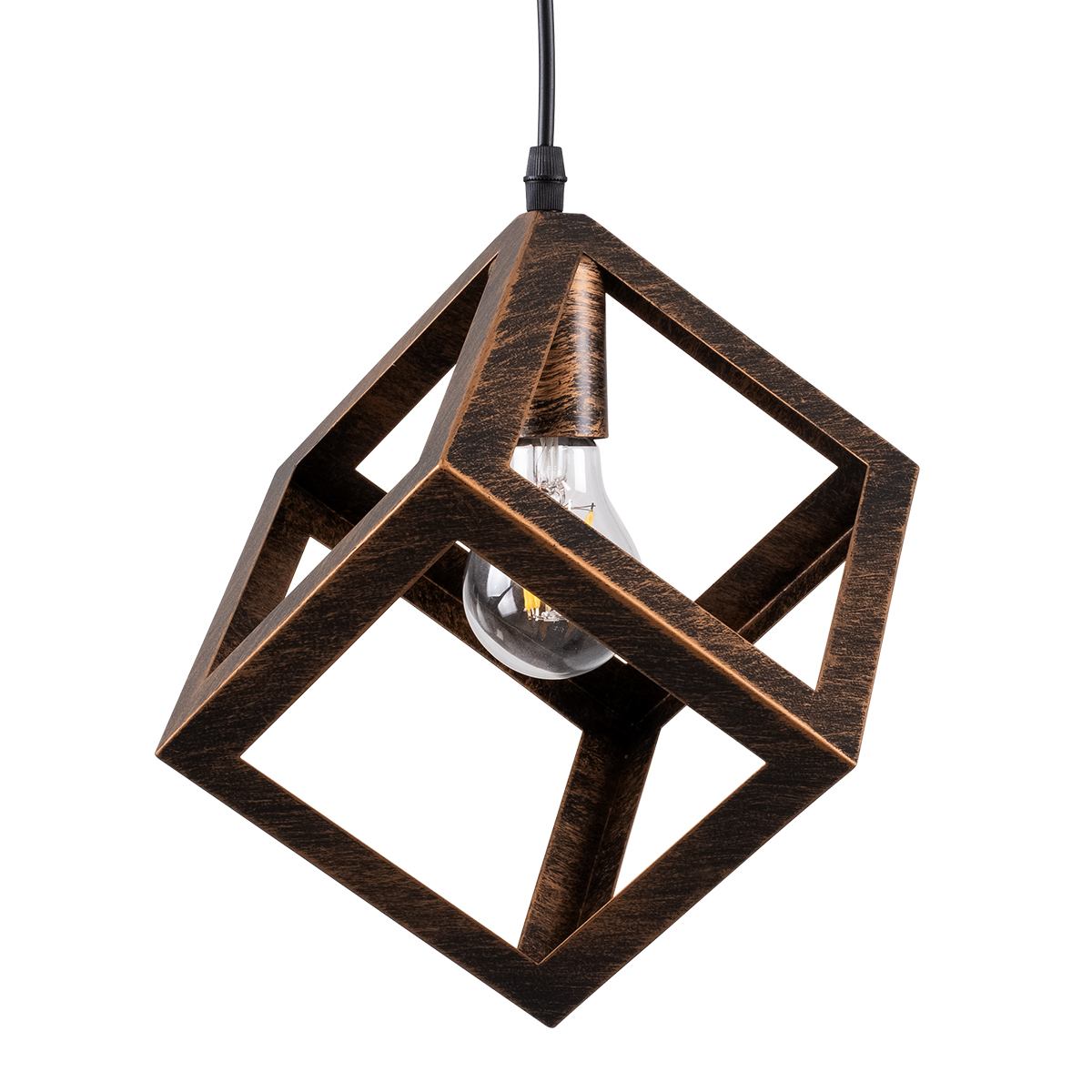 GLOBOSTAR® CUBE 00793 Μοντέρνο Κρεμαστό Φωτιστικό Οροφής με Ντουί 1 x E27 AC 220-240V IP20 - Χάλκινο - Μ25 x Π25 x Υ25cm GLOBOSTAR® CUBE 00793 Μοντέρνο Κρεμαστό Φωτιστικό Οροφής με Ντουί 1 x E27 AC 220-240V IP20 - Χάλκινο - Μ25 x Π25 x Υ25cm