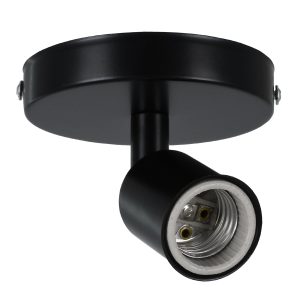 GLOBOSTAR® SARA 00843 Μοντέρνο Φωτιστικό Οροφής με Ντουί 1 x E27 AC 220-240V IP20 - Μαύρο - Μ10 x Π10 x Υ10.3cm