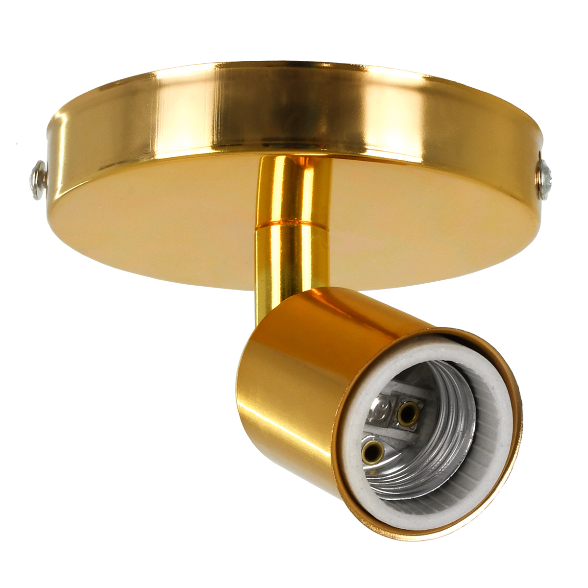 GLOBOSTAR® SARA 00845 Μοντέρνο Φωτιστικό Οροφής με Ντουί 1 x E27 AC 220-240V IP20 - Χρυσό - Μ10 x Π10 x Υ10.3cm GloboStar® SARA 00845 Μοντέρνο Φωτιστικό Οροφής / Τοίχου Μονόφωτο 1xE27 Μεταλλικό Χρυσό Φ10 x Υ10.3cm