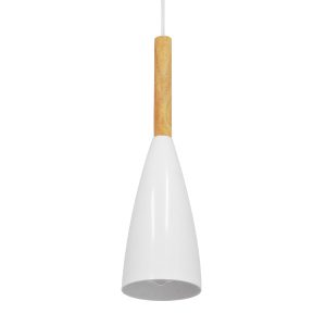 GLOBOSTAR® DILLON 00876 Μοντέρνο Κρεμαστό Φωτιστικό Οροφής με Ντουί 1 x E27 AC 220-240V IP20 - Λευκό - Μ11 x Π11 x Υ36cm