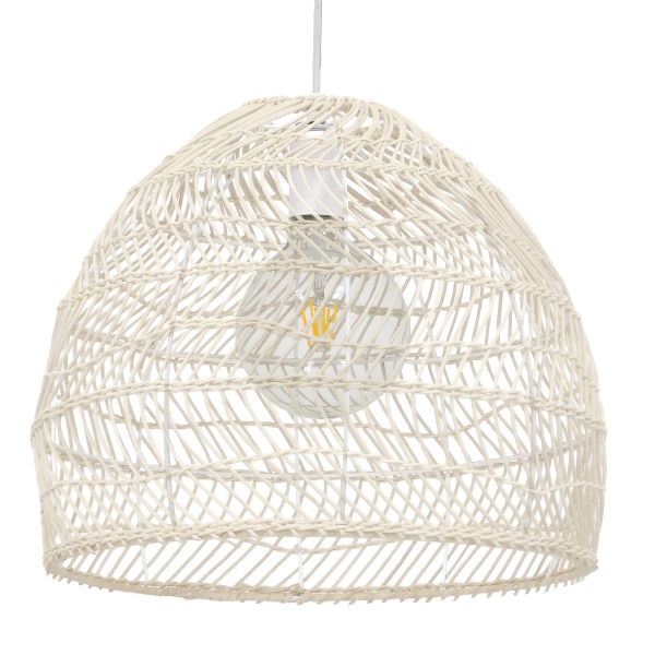 GLOBOSTAR® MALIBU 00968 Boho Κρεμαστό Φωτιστικό Οροφής με Ντουί 1 x E27 AC 220-240V IP20 - Μπεζ - Μ40 x Π40 x Υ35cm