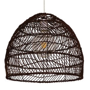 GLOBOSTAR® MALIBU 00970 Boho Κρεμαστό Φωτιστικό Οροφής με Ντουί 1 x E27 AC 220-240V IP20 - Καφέ - Μ40 x Π40 x Υ35cm