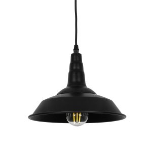 GLOBOSTAR® RAY 01050 Vintage Κρεμαστό Φωτιστικό Οροφής με Ντουί 1 x E27 AC 220-240V IP20 - Μαύρο - Μ26 x Π26 x Υ20cm