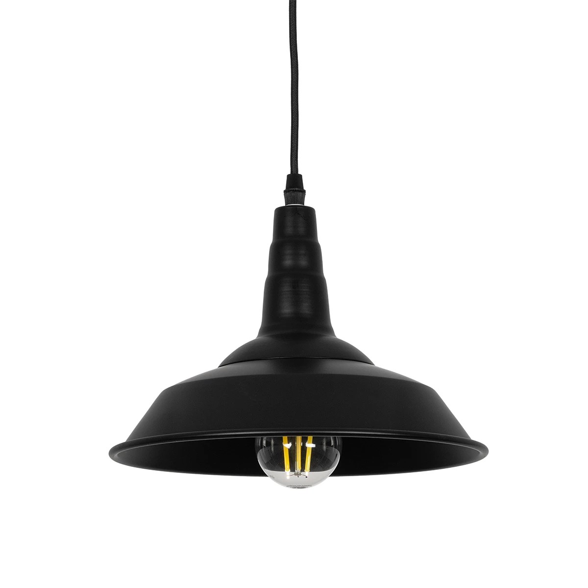 GLOBOSTAR® RAY 01050 Vintage Κρεμαστό Φωτιστικό Οροφής με Ντουί 1 x E27 AC 220-240V IP20 - Μαύρο - Μ26 x Π26 x Υ20cm