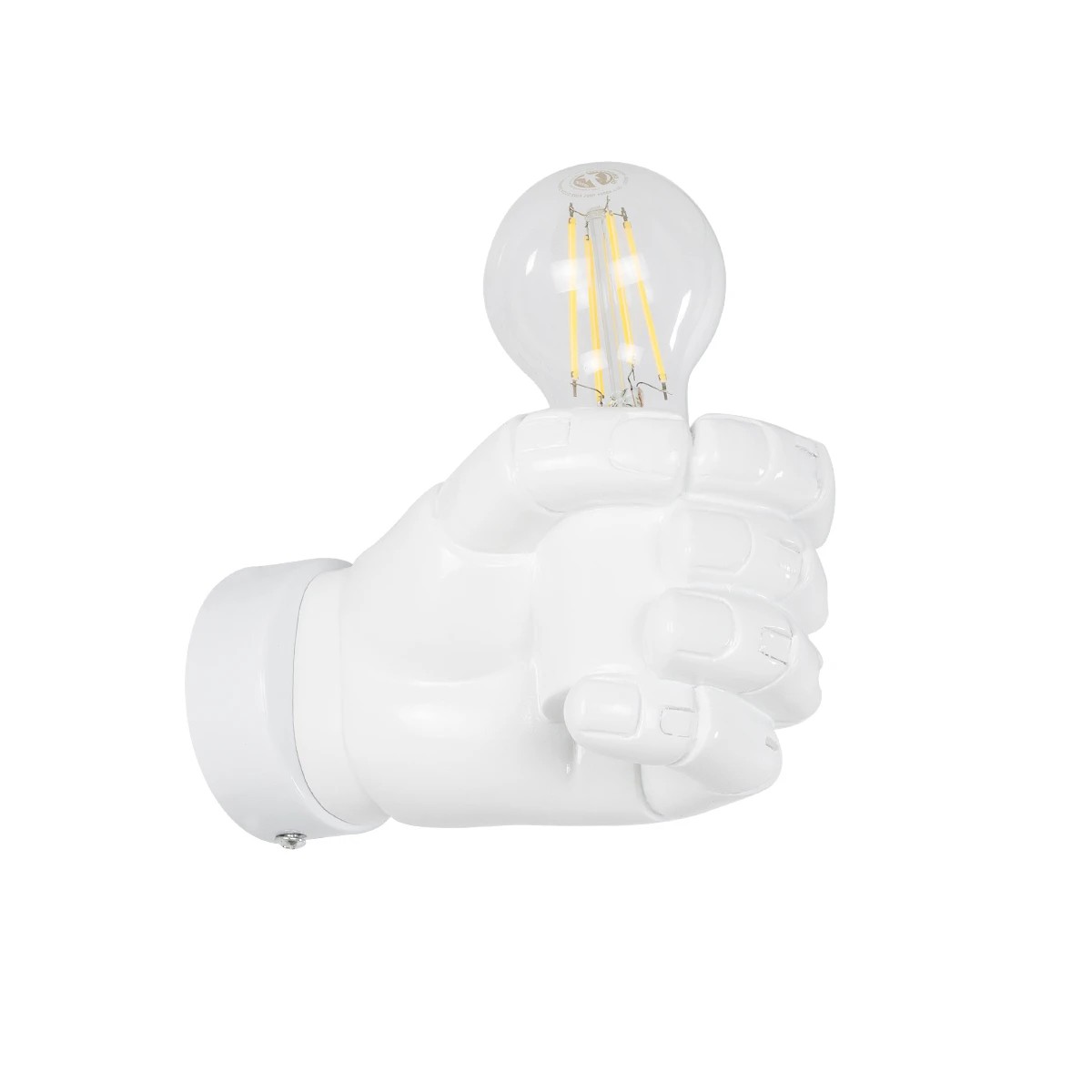 GloboStar® FIST 01137 Μοντέρνο Επιτοίχιο Φωτιστικό Απλίκα Μονόφωτο 1 x E27 IP20 Λευκό Γύψο - Μ15 x Π10 x Υ10cm