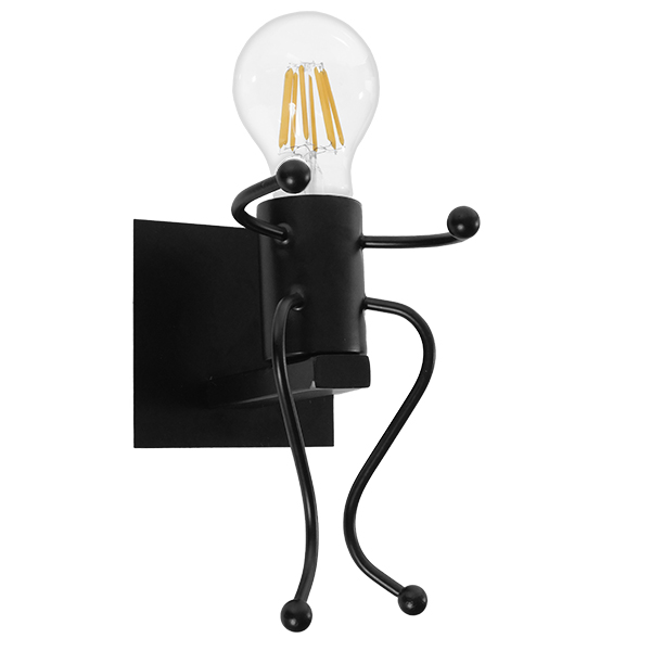 GLOBOSTAR® LITTLEMAN 01388 Μοντέρνο Φωτιστικό Τοίχου - Απλίκα με Ντουί 1 x E27 AC 220-240V IP20 - Μαύρο - Μ12 x Π19 x Υ17cm GLOBOSTAR® LITTLEMAN 01388 Μοντέρνο Φωτιστικό Τοίχου - Απλίκα με Ντουί 1 x E27 AC 220-240V IP20 - Μαύρο - Μ12 x Π19 x Υ17cm