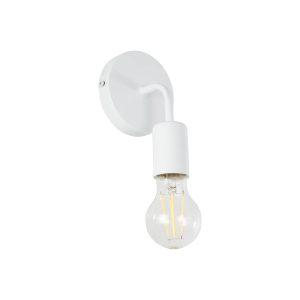 GloboStar® DON 01397 Vintage Επιτοίχιο Φωτιστικό Απλίκα Μονόφωτο 1 x E27 IP20 Λευκό Μέταλλο - Μ10 x Π7 x Υ16cm