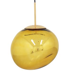 GLOBOSTAR® DIXAR 01466 Μοντέρνο Κρεμαστό Φωτιστικό Οροφής με Ντουί 1 x E27 AC 220-240V IP20 - Χρυσό - Μ36 x Π36 x Υ45cm