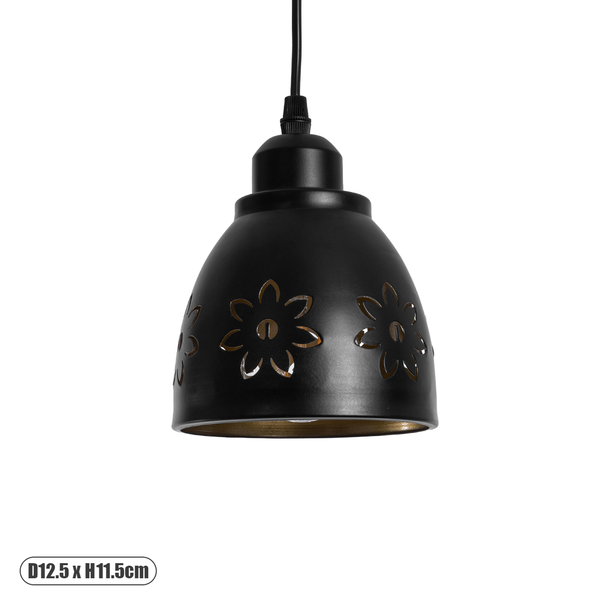 GLOBOSTAR® COOLIE 01479 Μοντέρνο Κρεμαστό Φωτιστικό Οροφής με Ντουί 1 x E27 AC 220-240V IP20 - Μαύρο & Χρυσό - Μ12.5 x Π12.5 x Υ11.5cm GloboStar® COOLIE 01479 Μοντέρνο Κρεμαστό Φωτιστικό Μονόφωτο Καμπάνα 1 x E27 IP20 Μαύρο & Χρυσό Μέταλλο - Μ12.5 x Π12.5 x Υ11.5cm