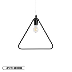 GloboStar® DELTA 01580 Μοντέρνο Κρεμαστό Φωτιστικό Γεωμετρικό Σχήμα Μονόφωτο 1 x E27 IP20 Μαύρο Μέταλλο - Μ37 x Π4 x Υ33cm