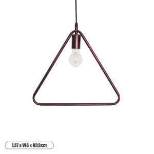 GloboStar® DELTA 01581 Μοντέρνο Κρεμαστό Φωτιστικό Γεωμετρικό Σχήμα Μονόφωτο 1 x E27 IP20 Χάλκινο Μέταλλο - Μ37 x Π4 x Υ33cm