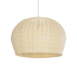 GLOBOSTAR® BERMUDA 01709 Boho Κρεμαστό Φωτιστικό Οροφής με Ντουί 1 x E27 AC 220-240V IP20 - Μπεζ - Μ50 x Π50 x Y34cm