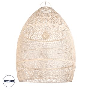 GLOBOSTAR® MALIBU 01813 Boho Κρεμαστό Φωτιστικό Οροφής με Ντουί 1 x E27 AC 220-240V IP20 - Μπεζ - Μ120 x Π120 x Υ156cm