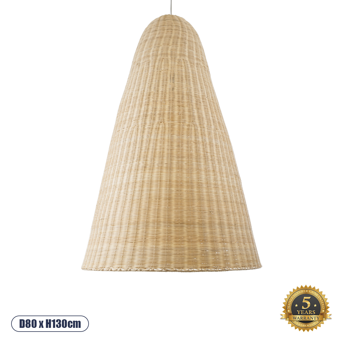 GLOBOSTAR® MAHANA 01827 Boho Κρεμαστό Φωτιστικό Οροφής με Ντουί 1 x E27 AC 220-240V IP20 - Μπεζ - Μ80 x Π80 x Υ130cm GloboStar® MAHANA 01827 Boho Κρεμαστό Φωτιστικό Καμπάνα Μονόφωτο 1 x E27 IP20 Μπεζ Ξύλο - Μ80 x Π80 x Υ130cm