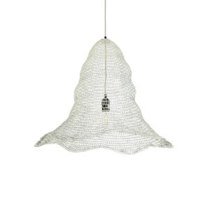 GLOBOSTAR® KENTUCKY 01892 Vintage Κρεμαστό Φωτιστικό Οροφής με Ντουί 1 x E27 AC 220-240V IP20 - Λευκό - Μ60 x Π60 x Υ52cm