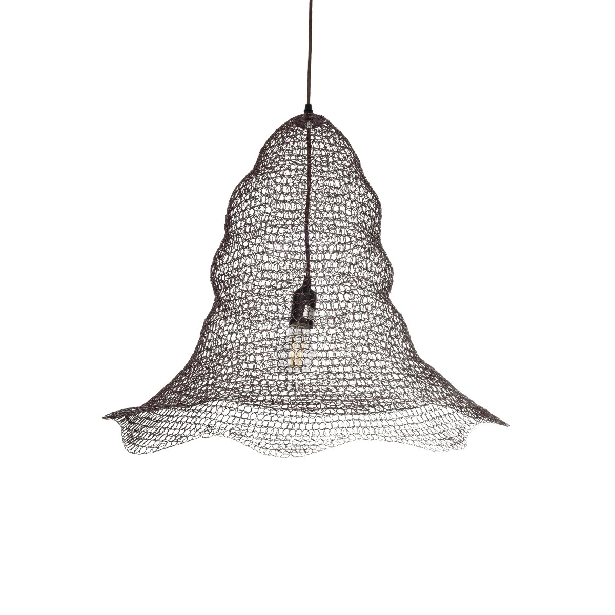 GLOBOSTAR® KENTUCKY 01893 Vintage Κρεμαστό Φωτιστικό Οροφής με Ντουί 1 x E27 AC 220-240V IP20 - Καφέ - Μ60 x Π60 x Υ52cm