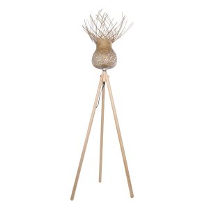GLOBOSTAR® POPPY 01984 Boho Επιδαπέδιο Φωτιστικό με Ντουί 1 x E27 AC 220-240V IP20 - Μπεζ - Μ58 x Π58 x Υ168cm