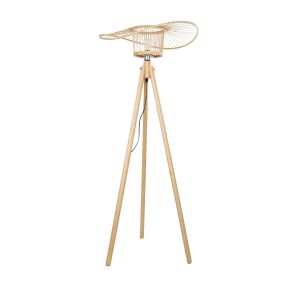 GLOBOSTAR® POPPY 01987 Boho Επιδαπέδιο Φωτιστικό με Ντουί 1 x E27 AC 220-240V IP20 - Μπεζ - Μ58 x Π58 x Υ138cm