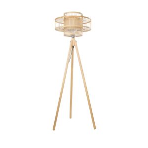 GLOBOSTAR® POPPY 01989 Boho Επιδαπέδιο Φωτιστικό με Ντουί 1 x E27 AC 220-240V IP20 - Μπεζ - Μ58 x Π58 x Υ149cm