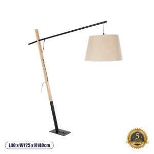 GloboStar® KELSIE 02030 Μοντέρνο Επιδαπέδιο Φωτιστικό Μονόφωτο 1 x E27 IP20 Μαύρο Μέταλλο