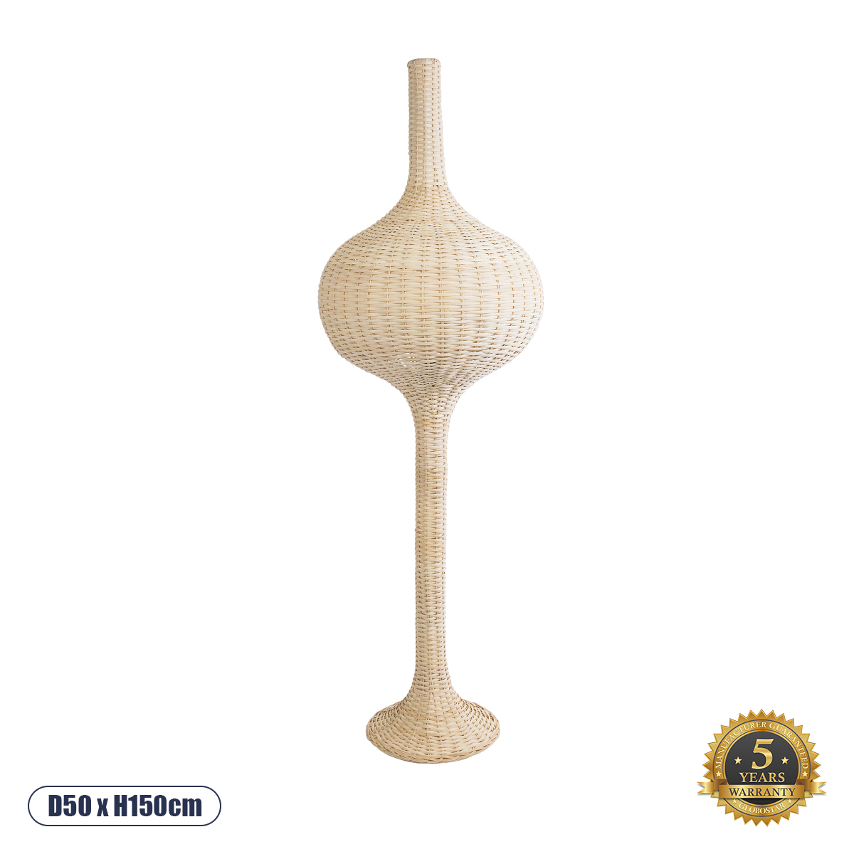 GLOBOSTAR® ALADDIN 02051 Boho Επιδαπέδιο Φωτιστικό με Ντουί 1 x E27 AC 220-240V IP20 - Μπεζ - Μ40 x Π40 x Υ150cm GloboStar® ALADDIN 02051 Boho Επιδαπέδιο Φωτιστικό Μονόφωτο 1 x E27 AC220-240V IP20 - Φ50 x Υ150cm - Μπεζ Μπαμπού Πλέγμα - 5 Χρόνια Εγγύηση