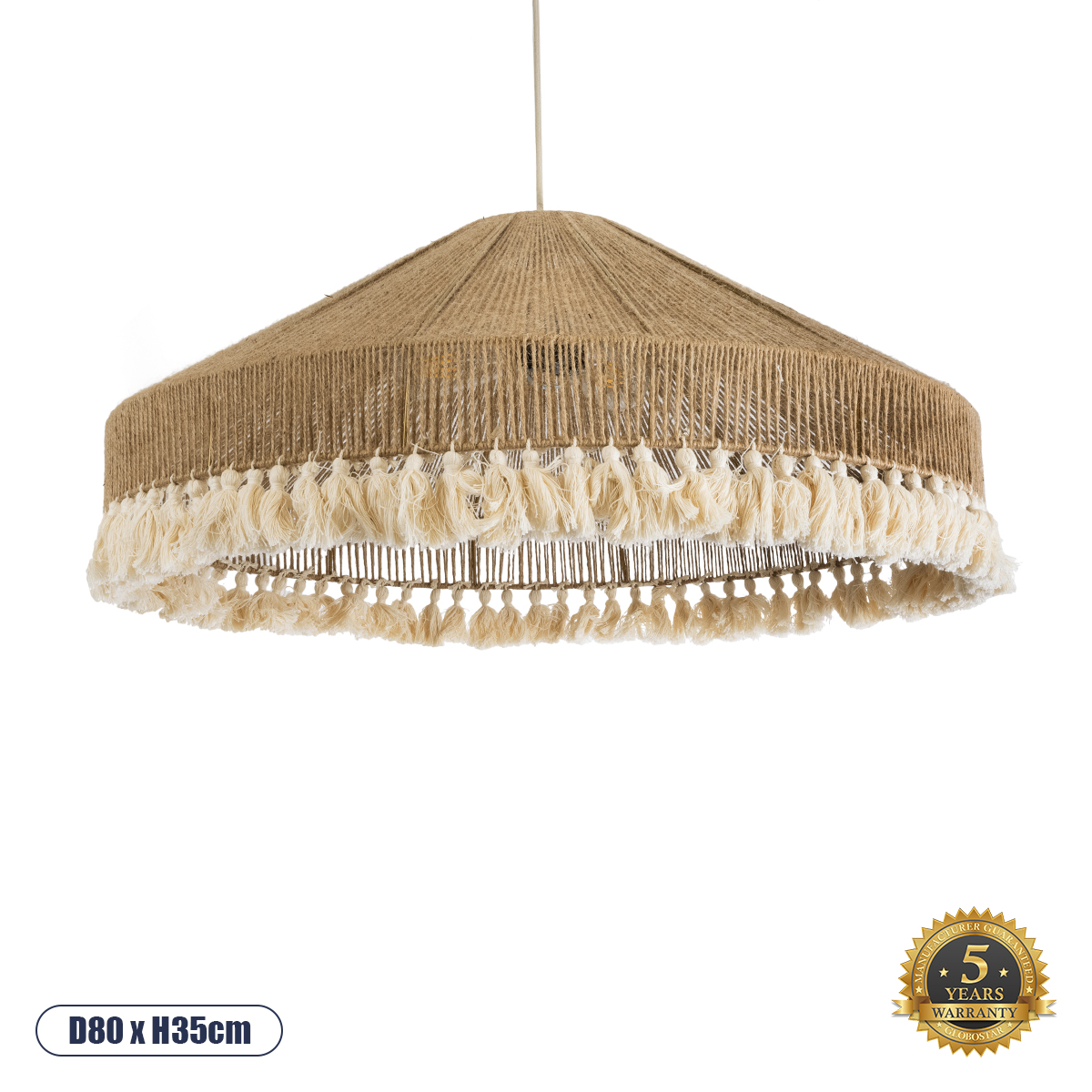 GLOBOSTAR® PUERTORICO 02099 Boho Κρεμαστό Φωτιστικό Οροφής με Ντουί 3 x E27 AC 220-240V IP20 - Μπεζ & Λευκό - Μ80 x Π80 x Υ35cm GLOBOSTAR® PUERTORICO 02099 Boho Κρεμαστό Φωτιστικό Οροφής με Ντουί 3 x E27 AC 220-240V IP20 - Μπεζ & Λευκό - Μ80 x Π80 x Υ35cm
