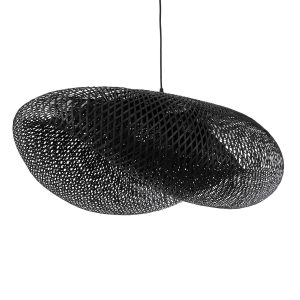GLOBOSTAR® MEXICO 02203 Boho Κρεμαστό Φωτιστικό Οροφής με Ντουί 1 x E27 AC 220-240V IP20 - Μαύρο - Μ100 x Π62 x Υ33cm
