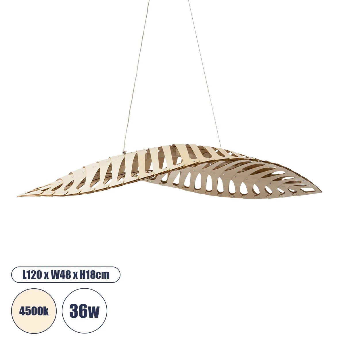 GLOBOSTAR® NANI 02285 Μοντέρνο Κρεμαστό Φωτιστικό Οροφής LED 36W 2880lm 120° AC 220-240V IP20 Φυσικό Λευκό 4500K - Lumileds SMD Chip - Μπεζ - Μ120 x Π48 x Υ18cm - 2 Χρόνια Εγγύηση GLOBOSTAR® NANI 02285 Μοντέρνο Κρεμαστό Φωτιστικό Οροφής LED 36W 2880lm 120° AC 220-240V IP20 Φυσικό Λευκό 4500K - Lumileds SMD Chip - Μπεζ - Μ120 x Π48 x Υ18cm - 2 Χρόνια Εγγύηση