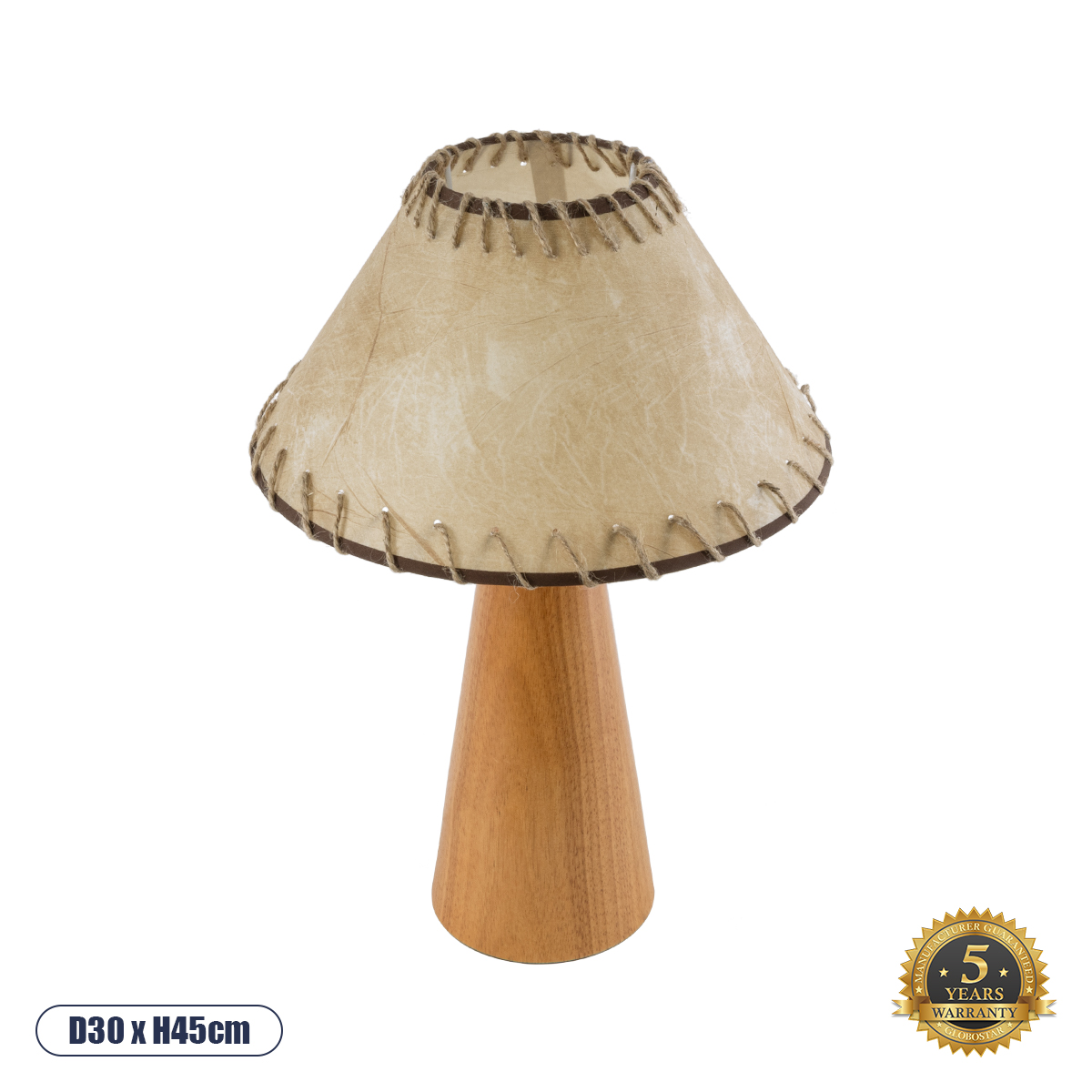 GLOBOSTAR® MASPALOMAS 02291 Boho Επιτραπέζιο Φωτιστικό Πορτατίφ με Ντουί 1 x E27 AC 220-240V IP20 - Καφέ & Μπεζ - Μ30 x Π30 x Υ45cm GloboStar® MASPALOMAS 02291 Boho Επιτραπέζιο Φωτιστικό Πορτατίφ Μονόφωτο 1 x E27 IP20 Καφέ Ξύλο με Μπεζ Ύφασμα - Μ30 x Π30 x Υ45cm